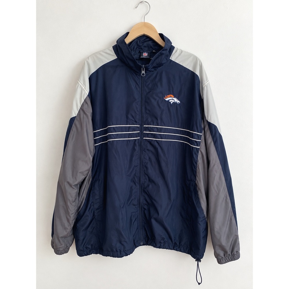 Reebok Denver Broncos Windbreaker Jacket XXL Full Zip NFL Team Apparel SI